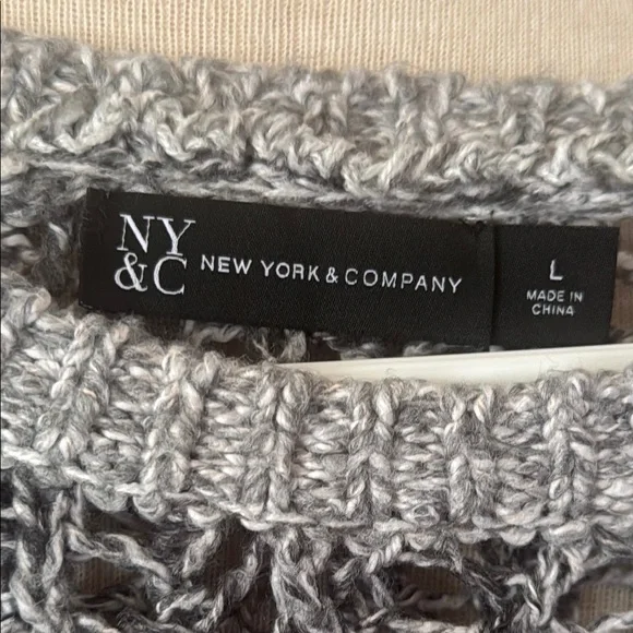 New York & Company Gray Open-Knit Sweater - Picture 2 of 13